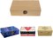 Unfinished wooden box, 8x4x2.3 inch storage box with hinge lid, small wooden box with rectangular souvenir and craft